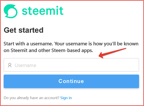 Entrez votre identifiant sur le site steemit