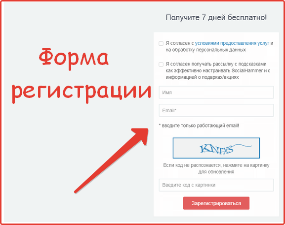 Socialhammer Registration Form