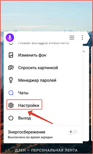 Настройки браузера на телефоне